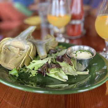 Nepenthe - Grilled artichoke - New American Near Me - Big Sur, California Nepenthe - Grilled artichoke - New American Near Me - Big Sur, California