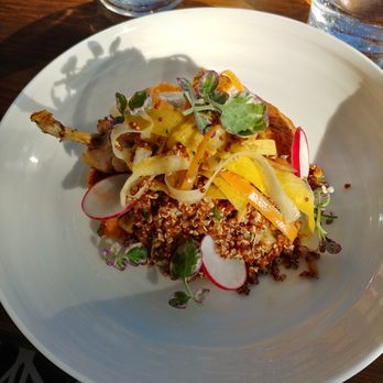 Benchmark - Airplane chicken entree - New American Near Me - Santa Ana, California