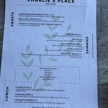 Charlie’s Place - Brunch menú - Cocktail Bars Near Me - Fort Wayne, Indiana