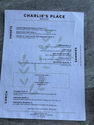 Menu photo 4 Charlie’s Place Fort Wayne, IN