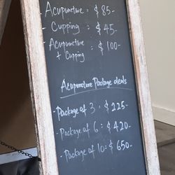 Blessed Acupuncture and Wellness - Easy to read pricing.  ** prices as listed are not from business but an example of historic pricing.