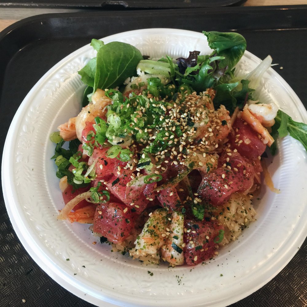 PokiNometry - medium: half brown rice half salad - Japanese Near Me - Anaheim, California