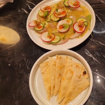 Clockwork Champagne & Cocktails - 07.05.25 Hamachi crudo with warm pita, yum - Cocktail Bars Near Me - Toronto, Ontario Clockwork Champagne & Cocktails - 07.05.25 Hamachi crudo with warm pita, yum - Cocktail Bars Near Me - Toronto, Ontario