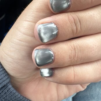 Lynk Nails - My nails. No shape for the cat eye, polish overlapping onto my skin. - Nail Salons Near Me - Lakewood, Washington Lynk Nails - My nails. No shape for the cat eye, polish overlapping onto my skin. - Nail Salons Near Me - Lakewood, Washington