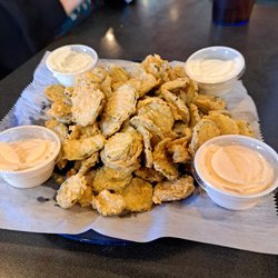 The Blue Plate - West - Fried pickles. Good taste and a lot of pickles.