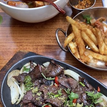 OBAO - Bun Bo Hue (top) Spicy Lemongrass Kalbi Short Ribs (bottom) - Asian Fusion Near Me - New York, New York