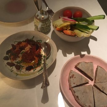 abcV - Pine nut & lemon dip served with veggies & pita for dipping.  Extremely generous portion & delicious too! - Vegetarian Near Me - New York, New York