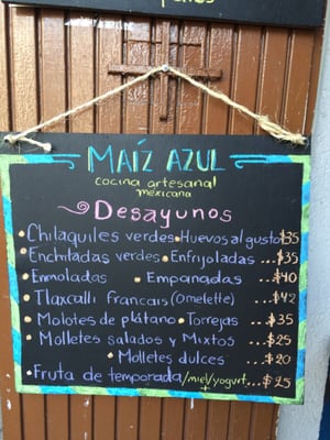 Menu photo 1 Maíz Azul Guadalajara, JAL
