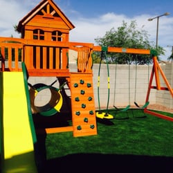 Professional Swing Set Installers - Sample of our work. Just one example of the numerous residential playsets we have assembled.