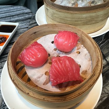富 - Pink dim sum not gf, but the mushroom dim sum behind it was. - Dim Sum Near Me - Hong Kong, HK