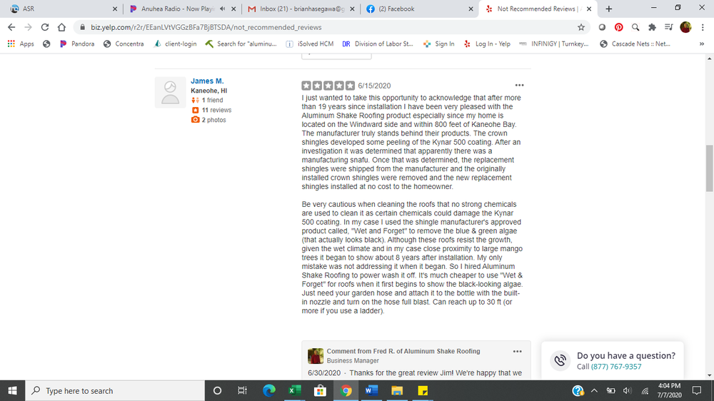 Slide of Aluminum Shake Roofing