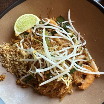 Spoon at Paper Plane - Pad Thai, added shrimp - Thai Near Me - Hapeville, Georgia Spoon at Paper Plane - Pad Thai, added shrimp - Thai Near Me - Hapeville, Georgia