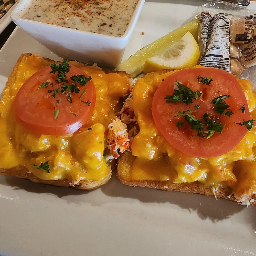 Castaway's Seafood Grille - Crab melt with clam chowder - Seafood Near Me - Long Beach, Washington