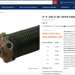 $85 for a spring that is superior with wire dia of .243" $85 for a spring that is superior with wire dia of .243"