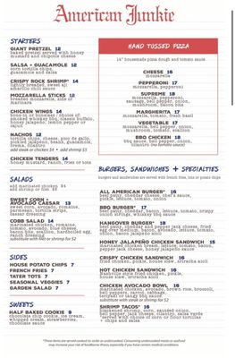 Menu photo 1 American Junkie San Diego, CA Menu photo 1 American Junkie San Diego, CA