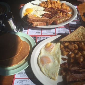Parker’s Maple Barn - 2 specials 3 meats pumpkin pancake and maple walnut pancake yummy!!! - Breakfast & Brunch Near Me - Mason, New Hampshire