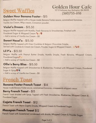 Menu photo 3 Golden Hour Cafe Burlington, WA Menu photo 3 Golden Hour Cafe Burlington, WA