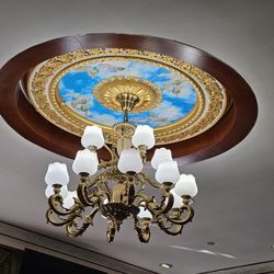 Golden Lake Pavilion - Chandeliers adored the ceiling with mural painting Cherubs