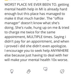 Healthy Minds Psychiatric & TMS Center - Bad review on OLD healthy mind yelp