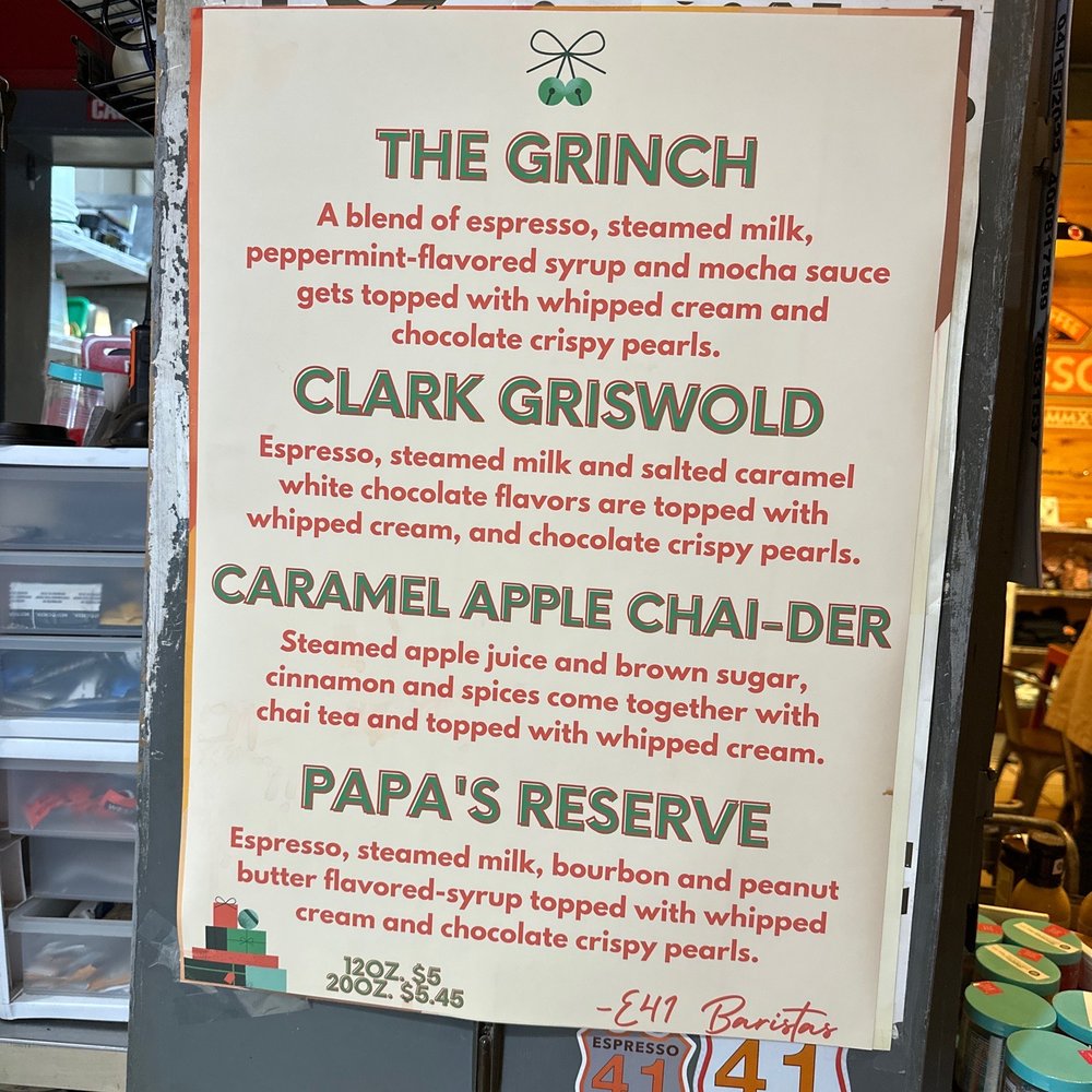 Espresso 41 - Holiday Drinks 2022 - Coffee & Tea Near Me - Tifton, Georgia