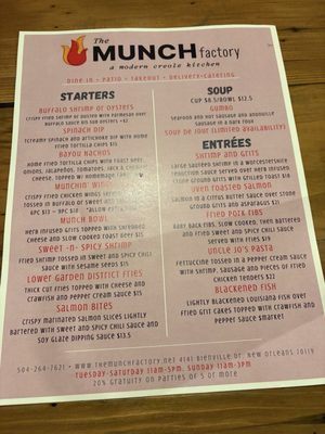 Menu photo 1 The Munch Factory New Orleans, LA Menu photo 1 The Munch Factory New Orleans, LA