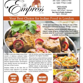 The Empress - Indian Near Me - London, XGL The Empress - Indian Near Me - London, XGL