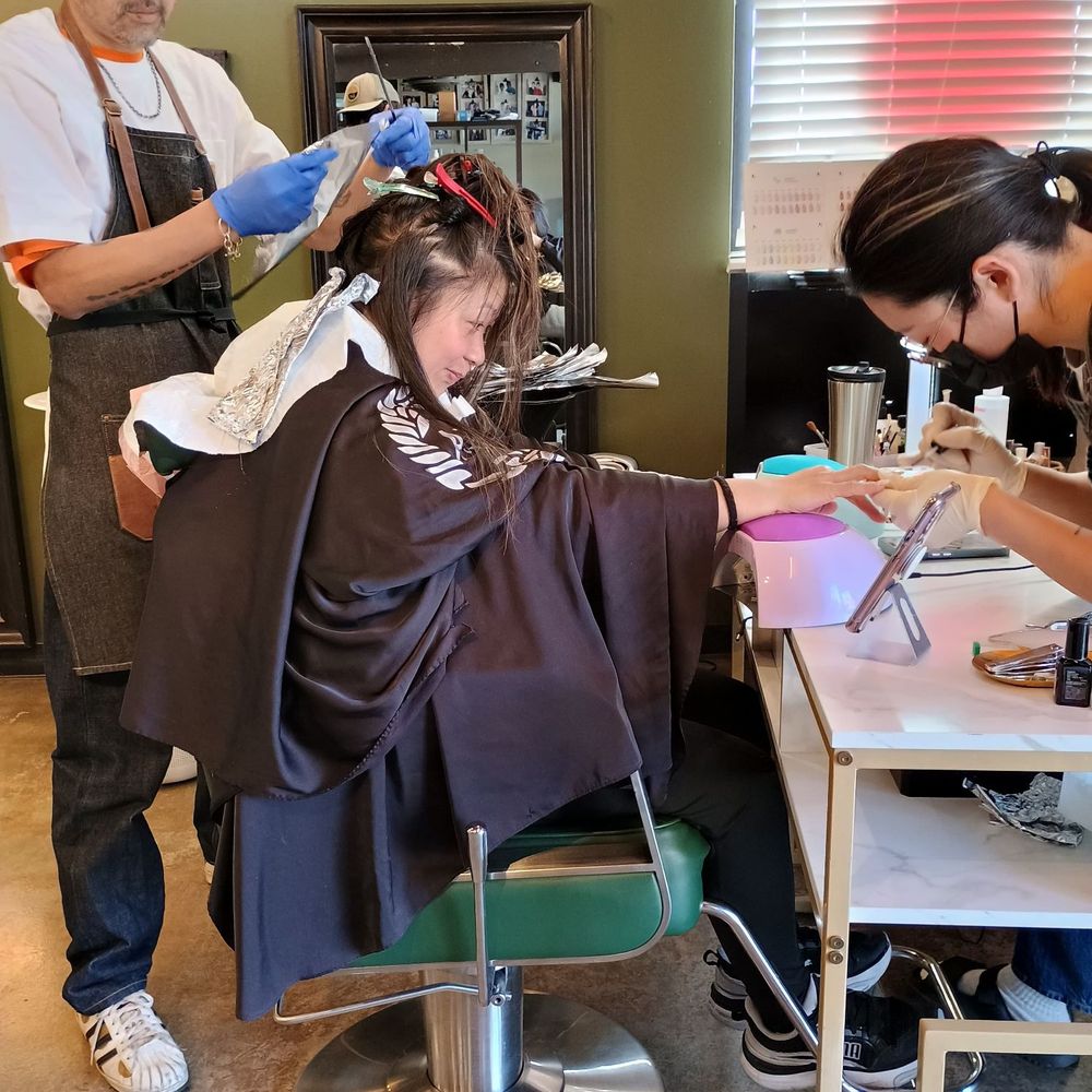 San Salon - Fido & Stephanie hard at work at the same time. - Hair Salons Near Me - San Gabriel, California San Salon - Fido & Stephanie hard at work at the same time. - Hair Salons Near Me - San Gabriel, California
