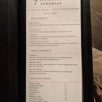 Sangrias Wine And Tapas Bar - Drink Menu - Tapas Bars Near Me - St. Augustine, Florida