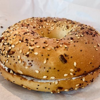 Surfdog's Java Hut - Everything bagel with cream cheese. - Coffee & Tea Near Me - Encinitas, California