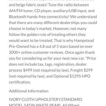 Hampstead Preowned - Says OPTIONAL. ILLEGAL FALSE ADVERTISIG - Body Shops Near Me - Hampstead, Maryland