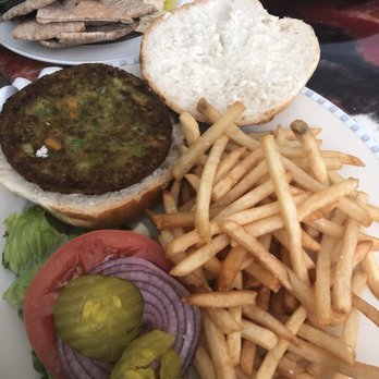 Bin 141 - Veggie burger with fries - New American Near Me - New York, New York Bin 141 - Veggie burger with fries - New American Near Me - New York, New York