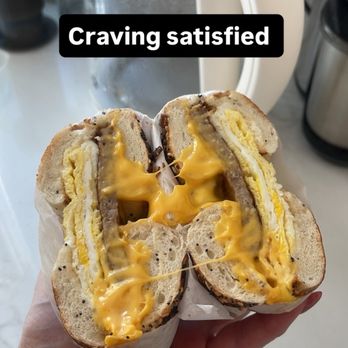 New York Bagels LA - Bagel Breakfast sandwich with sausage - Bagels Near Me - Whittier, California New York Bagels LA - Bagel Breakfast sandwich with sausage - Bagels Near Me - Whittier, California