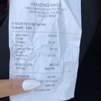 Amazing Nails Centreville - $49 for SNS with no extension nails added. $59 for extensions. Smh. Most shops only charge $5 - Nail Salons Near Me - Centreville, Virginia Amazing Nails Centreville - $49 for SNS with no extension nails added. $59 for extensions. Smh. Most shops only charge $5 - Nail Salons Near Me - Centreville, Virginia