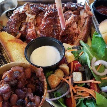 Left Coast Brewing - Full rack of baby back ribs with side salad & beans - Barbeque Near Me - Irvine, California Left Coast Brewing - Full rack of baby back ribs with side salad & beans - Barbeque Near Me - Irvine, California