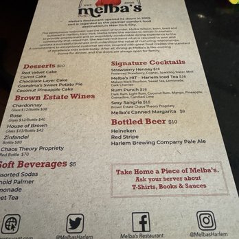 Melba's Restaurant - Menu - Southern Near Me - New York, New York Melba's Restaurant - Menu - Southern Near Me - New York, New York