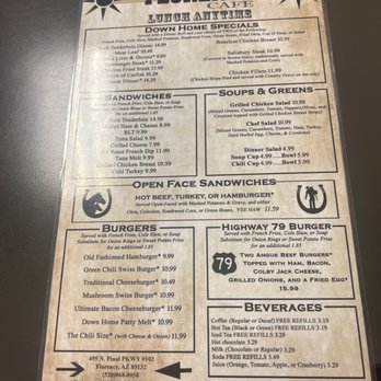 Florence Cafe - Menu when yup a lot - Cafes Near Me - Florence, Arizona
