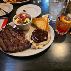 Handlebar & Grill - Ribeye Steak paired with an old fashion