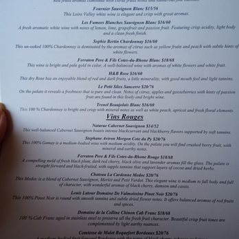 Ville Sainte Bistro - Wine list - French Near Me - Mount Pleasant, South Carolina