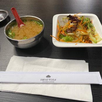 Sushi Rosa - Miso soup and house salad - Sushi Bars Near Me - Santa Rosa, California Sushi Rosa - Miso soup and house salad - Sushi Bars Near Me - Santa Rosa, California