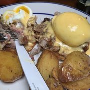 Photo of Mason Jar NYC - New York, NY, United States. Pulled pork eggs Benedict