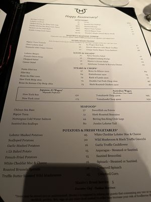 Menu photo 8 Mastro's Steakhouse Thousand Oaks, CA