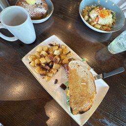 The Chimichurri Steak & Eggs Hash, The B.E.C, The Blueberry Lemon Cornbread