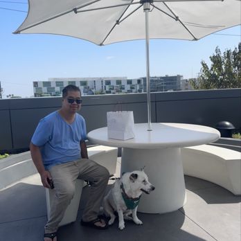 Tesla Diner - Hubby and Peanut found us a bench - Diners Near Me - West Hollywood, California Tesla Diner - Hubby and Peanut found us a bench - Diners Near Me - West Hollywood, California