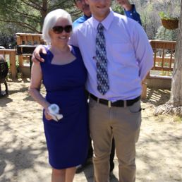 My mom and nephew at our wedding (Sequoia Lodge).
