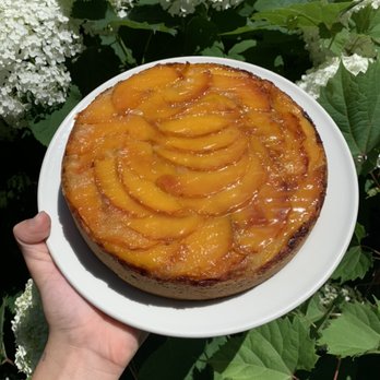 Frankie Baked - Peach and chamomile olive oil cake. Df and gf - Desserts Near Me