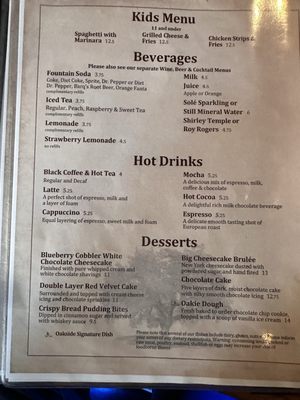 Menu photo 7 Oakside Big Bear Lake, CA