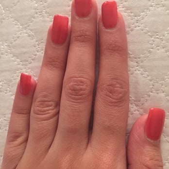 7 Nails and Spa - Got pink and white acrylics, square tips and gel paint OPI "my address is Hollywood" - Nail Salons Near Me - Saint Paul, Minnesota