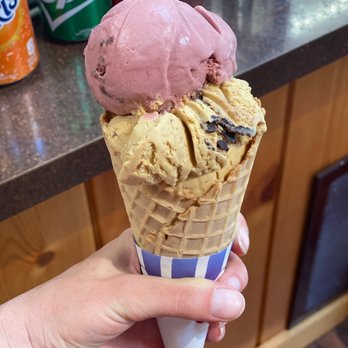 Pinecone Ice Cream - Cherry scoop abs on scoop - Ice Cream & Frozen Yogurt Near Me - North Royalton, Ohio