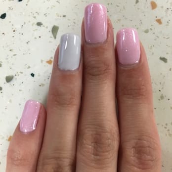 Leon Nails - Soft pink and soft white Shellac by Henry - Nail Salons Near Me - San Antonio, Texas