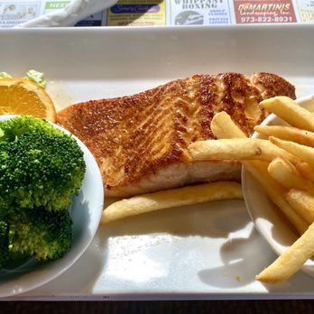 East Hanover Diner - Broiled Salmon with broccoli and fries - Diners Near Me - East Hanover, New Jersey East Hanover Diner - Broiled Salmon with broccoli and fries - Diners Near Me - East Hanover, New Jersey